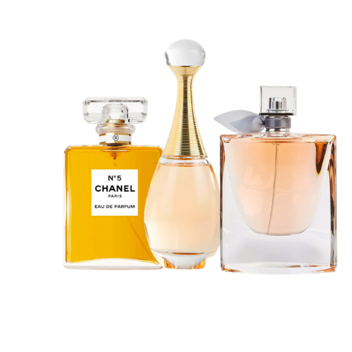 3x jadore, chanel 5, vie bella, perf